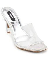 DKNY Women's Footwear Open Toe Fashion Pump Heel Sandal,CLEAR, 5